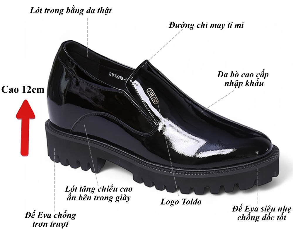 Giày cao 12cm siêu nhẹ da thật 9